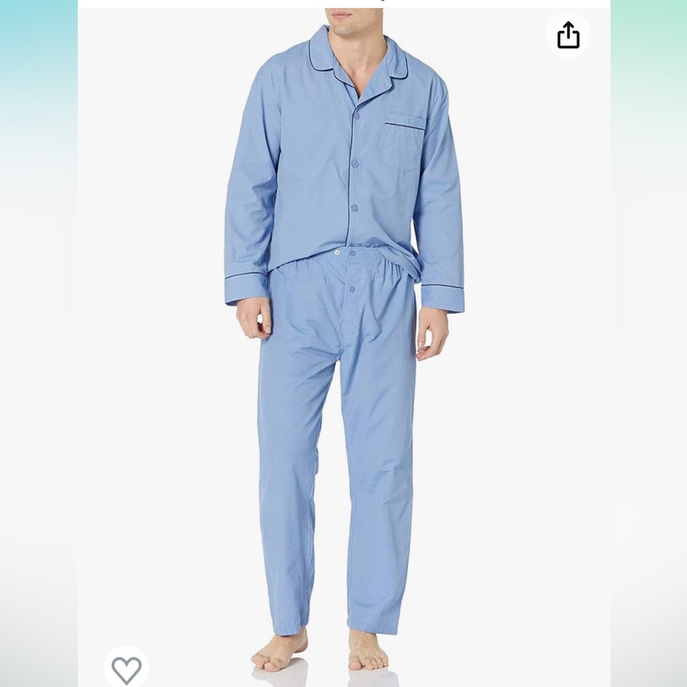 Hanes Mens Woven Plain-Weave Pajama Set 2XL .